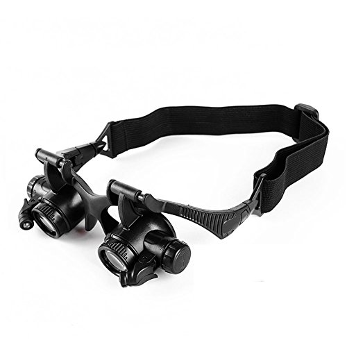 Starcrafter 10  x 15  x 20  x 25  x Gafas de ojo de lupa lupa LED de joyero para reparaci  n de relojes