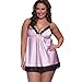 Produktbild Damen Satin Pyjama Große Größen Staresen Frauen Sexy Nachtwäsche Dessous Spitze Versuchung Gürtel Unterwäsche Kleid Satin Kurz Schlafanzüge Träger Nachthemd Rückenfrei Negligee S-XXXXXXL