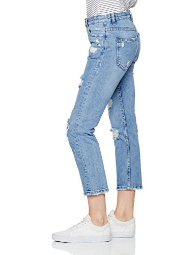 New Look Damen Boyfriend Boyfriend Jeans Extreme Rip, Blue (Mid Blue), Gr. 36 (Herstellergröße: 8) -