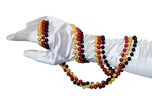 Foxxeo 35001 | Perlenkette Schwarz Rot Gold Deutschland Fanartikel Fußball WM Fan Artikel EM