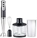Produktbild Sichler Haushaltsgeräte Stabmixer Küchengeräte: Hochwertiger Edelstahl-Stabmixer mit 3 Aufsätzen & Mixbecher, 800 Watt (Drink Mixer-Stab)