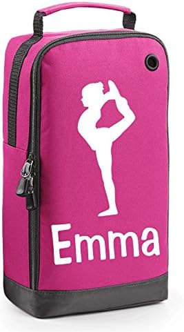 Personalised Gymnast Accessory Bag with Carry Handle - Gymnastics Motif (Pink)