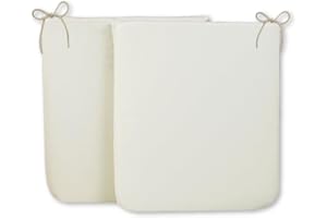 CHELY INTERMARKET Cojines de sillas 40x40x3cm Blanco Set de 2 unds para Cocina, Salon y terraza