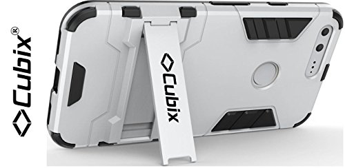 Cubix Robot Case For Google Pixel Case Back Cover Uv Coated Slim Hybrid Defender Bumper Shock Proof Case Armor Cover With Stand For Google Pixel Silver RS.399 (73.00% Off) - Amazon