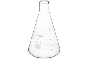 Labasics Erlenmeyerkolben aus Glas, Schmalmund Borosilikatglas Labor Kolben Erlenmeyer Flask mit Robustem Rand - 500ml