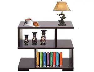 aaroora Multipurpose Engineered Wood Wenge Finish Storage Bedside End Table with Shelves, Classic Decorative MDF Cabinet and Standing Furniture Rack