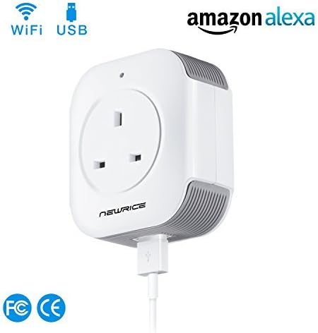 WiFi Smart Plug, MEAMOR Wireless Smart Socket Outlet ,USB Port, Works with Amazon Alexa, Timing Function, No Hub Required ,Remote Control Your Devices Anywhere (UK Plug) (1pack)