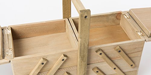 Nähkasten Nähbox Nähkästchen Nähkorb Natur Holz Nähset Nähzeug Vintage Shabby - 8