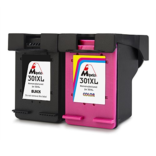 Mipelo Wiederaufbereitet HP 301XL Multipack Druckerpatronen (1 Schwarz, 1 Dreifarbig) Kompatibel für HP Deskjet 1510 2540 3055A 3050A 2050 2510 2050A, HP ENVY 4500 5530, HP Officejet 2620 4630 Drucker