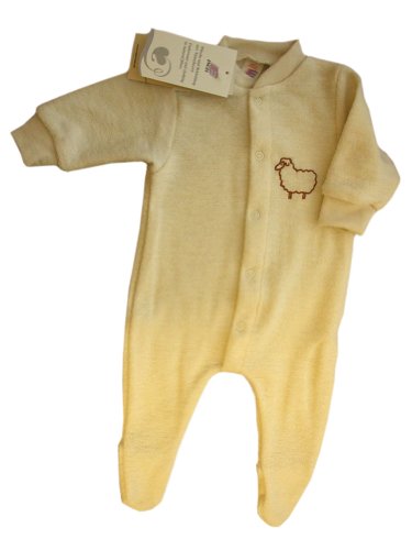 Organic Wool Sleepsuit / Pyjamas with Feet Natural