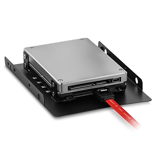 Einbaurahmen 2,5″ Festplatte SSD auf 3,5″ Adapter Festplatten Einbau Rahmen (kompatibel mit bis zu 2x 2,5″ Festplatten HDD oder SSD) Wechselrahmen Halterung - 2