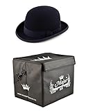 Major tragen schwarz Wollfilz steif Bowler Hat Satin...
