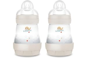 MAM Easy Start anti-kolik Flaska Set med 2 flaskor för barn från 0 till 2 månader, 160 ml, dinapp flöde 1 i 0 månader SkinSof