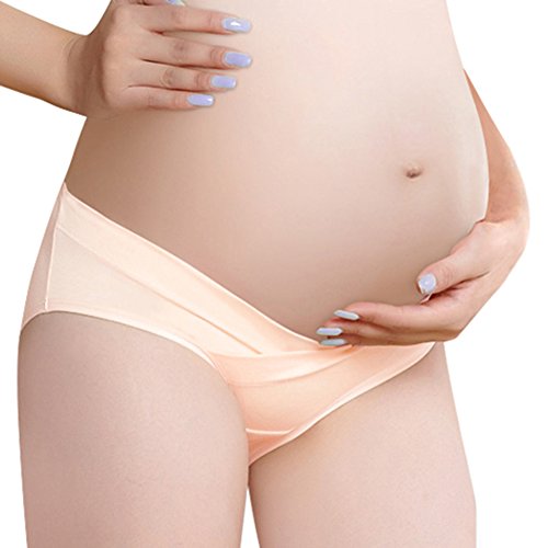 Etosell Sexy Pregnant woman Seamless Cotton Briefs Panties Knickers Maternity Underwear (UK12/Asian XL, Nude)