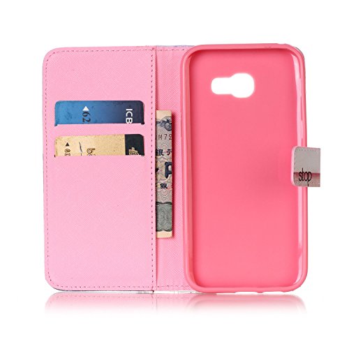 Galaxy A5 2017 Hülle,Samsung Galaxy A5 2017 Handyhülle Brieftasche,Elegante Pink Tribal Traumfänger Feder Muster Leder Schutzhülle Case Etui im Bookstyle Weiche Inner Magnetverschluss Protektiv Flip Hülle Tasche Wallet Telefon-Kasten Case Cover mit[Ständerfunktion] und [Kartenfächer]für Samsung Galaxy A5 2017+1xSchwarz Glitzer Bling Eingabestift-Pink Tribal Traumfänger - 2