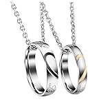 * Dimension: Herren Ring: 20.57mm(Innendurchmesser), 64.6mm(Umfang des Kreises); Damen Ring: 18.14mm(Innendurchmesser), 57mm(Umfang des Kreises); Kette: 24