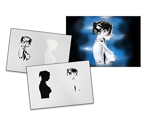 UMR-Design AS-102 Woman Pochoir pour aérographe Step by Step Size XL