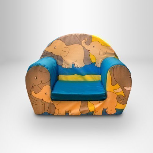 Ready Steady Bed Childrens Toddlers Foam Armchair, Savannah - Elephants