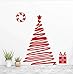 Produktbild AELAHER Wandaufkleber Rote Schleife Kranz Geschenkbox Weihnachtsbaum Für Shop Home Decoration Fenster Aufkleber Weihnachten Festival Vinyl Wandkunst