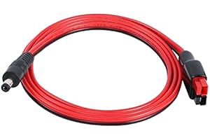 QIANRENON 5.5mm x 2.1mm DC to 45A Connector Solar Panel Connector Adapter Cable 16AWG Male Power Plug Connect Portable Generator Backup Battery& Foldable Solar Panel 3.9ft/1.2m