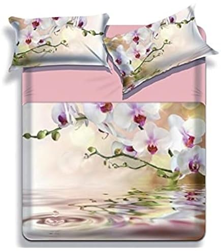 BIANCALUNA Completo Letto Matrimoniale Miss Terry Ebe – 100% Cotone Tinto In Pelle, Made In Italy