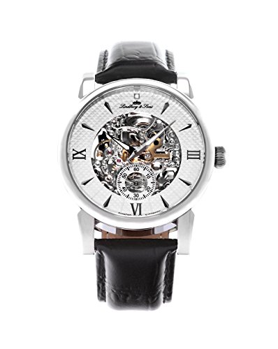 Lindberg & Sons Herren-Armbanduhr mechanische Automatik Analog Skelettuhr Leder Schwarz - SK14H046 Lindberg & Sons Herren-Armbanduhr mechanische Automatik Analog Skelettuhr Leder Schwarz - SK14H046