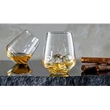 Topkapi Whisky Glas McDalford, mit Kreiseleffekt, für Whisky, Cocktail, Saft, Wasser, Drinks, H ~10,6 cm, V ~420 ml, 2 Stück