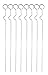 Produktbild COM-FOUR® 8 Grill-Schaschlik-Spieße aus verchromten Edelstahl, 34 cm