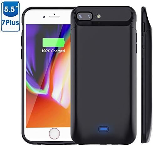 Vobon iPhone 7 plus / 8 plus Battery Case, 7200mAh Power Bank Case, Rechargeable Protective Pack External Charging Backup Cover, Portable Charger for Apple iPhone 7 plus/ 8 plus-5.5 inch(Black)