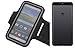 Produktbild Neopren Jogging Armband Sportarmband Oberarmband für Huawei P10 Plus, schwarz mit Reflektor Streifen. Fitness Lauf Armband