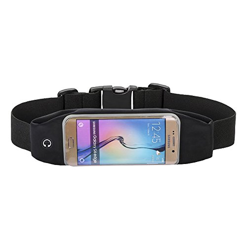 Marsupio Running, Alfort Cintura Corsa / Marsupio Sportivo per Run / Escursionismo / Bicicletta / Viaggi per Samsung Galaxy A5 2017 / A3 2017 / S7 / S7 Edge, iPhone 8 / 7 / 6S / 6, Huawei, Sony Perfetta Connessione Cuffie ( 5,7 inch Nero )