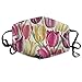 Produktbild Daawqee Mund Maske, Gesichtsmaske Flowers Tulips Pattern Reusable Washable Earloop Face Mouth Mask for Men Women