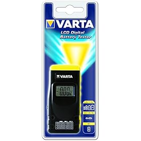 VARTA Batteries Testeur de Piles LCD numérique pour piles jetables, rechargeables, électroniques et bouton, vérifie chaque batterie des tailles les plus importantes (AA, AAA, C, D, 9V)