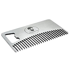 Metal Beard Comb and Bottle Opener - Ideal for Oils & Balms - Comes in Gift Box - Image 3