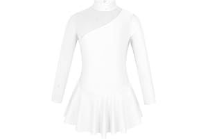 YiZYiF Vestito da Patinnaggio Artistico per Bambina e Ragazza Completo da Pattinaggio sul Ghiaccio con Strass Concorso Performance Costume Vestito da Danza Balletto