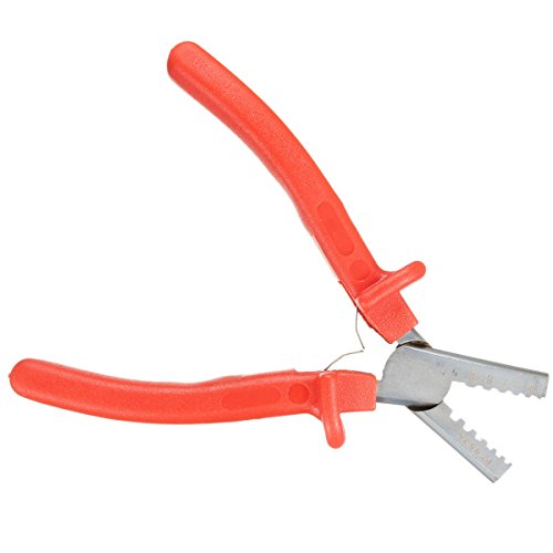 BABAN Mini Crimpzange Aderendhülsen Zange Kabelschuhe Presszange Quetschzange Rot 0.5-2.5mm² - 6