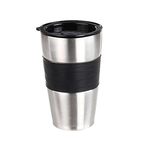 1-Tassen-Kaffeemaschine mit Thermobecher Edelstahl (Büro-Kaffeemaschine, Thermosbecher, 750 Watt, für Kaffeepulver oder Pads, Kaffeeautomat, schwarz) - 5