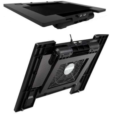 Rocina Notebook Cooler Pad USB 2.0 + 2 USB Ports – sehr leiser leistungsfähiger Lüfter für Netbooks Tablet PCs Ebook Reader in schwarz - 4