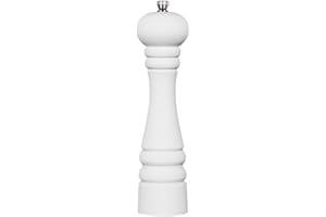 FLORINA Macina Sale e Pepe (24 cm) I Macinapepe Manuale in Legno di Faggio I Macinatura in Acciaio Inox I Design Classico I Macina Sale e Pepe Legno I Vuoto, Manuale, Grande I Colore: Bianco