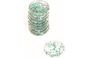 Craftelier - Plastic Glitter Disc Rings S for Scrapbooking Binding and other Crafts for Planners, Agendas, Notebooks or Albums | Pack of 9 pcs. 25 mm Diameter - Colour Turquoise with Glitter