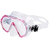 Máscara de esnórquel para niños de 7 a 14 años y mujeres muy resistente y de alta calidad, con cristal auténtico (cristal templado).