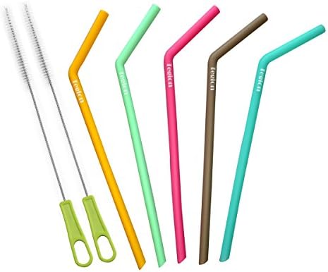 Tegion Reusable Silicone Drinking Straws with Brush-For 20 30 OZ YETI RTIC 24 OZ Tervis Tumblers 7 pack(Pistel Color)