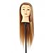 CoastaCloud 30% Real Human Hair 25 inch Pratice Study Hair Head Mannequin For Salon Beauty School Hair Coloured Dye Stright Hairdressing Golden Hair