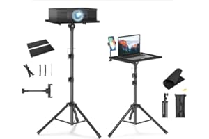 DeVano PXN0770 Projector and Laptop Floor Stand, Adjustable Height to 1.2m, 15kg Load Capacity, Phone holder, For Computer, Projector, Tablet, Phone, For Home, Office, Outdoor, Multi-Functional Tripod