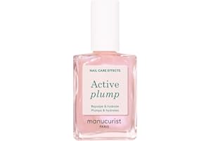 Manucurist Active Plump Vernis à Ongles Soin Hydratant Ongles Repulpant Bio-Sourcé au Collagène - Vernis a Ongle Fini Rose Nacré pour un Bombé Naturel - Soin Ongles Abimes - Fortifiant Ongles - Vegan