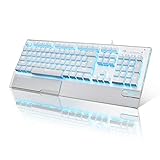 Leistungsstarke Kompatibilität und Qualitätssicherung - LANGTU USB-kabelgebundene Tastatur erfüllt die Anforderungen von Spielern, Schreibkräften, Programmierern, Autoren und sorgt für ein ausgewogenes Verhältnis zwischen Büro und Spielerlebnis. Kein Treiber erforderlich, Plug & Play. Wir bieten eine 24-monatige Qualitätssicherung. Während der Garantiezeit stehen wir Ihnen bei Produktproblemen unter normalem Gebrauch jederzeit zur Verfügung und wir bieten Ihnen die optimale Lösung