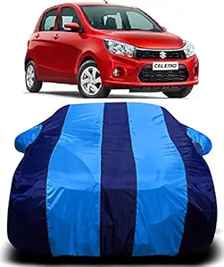 DRIZE Celerio Car Cover Waterproof with Triple Stitched Fully Elastic Ultra Surface Body Protection (Royal Blue Stripes)