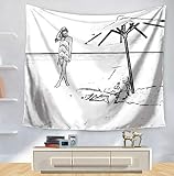 MULTIUSOS: Este colgante de pared puede usarse como arte de pared, mantel, decoración de la habitación, funda de sofá, manta de picnic, toalla de playa, cortinas de baño, decoración de techos.