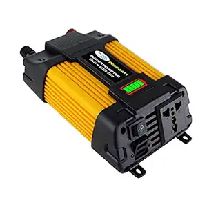 Honelife Modified Sine Wave Inverter High Frequency 4000W Peak Power Inverter DC 12V to AC 220V Converter Car Power Charger Inverter with 2.1A Dual USB Port Battery Clips LED Battery Capacity Display