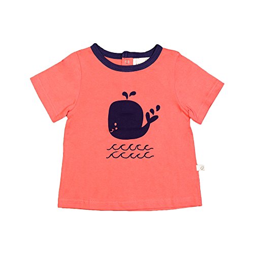 Origany Baby Girls' Nautical Placement Print Top 6-12 Months Orange-Blue